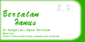 bertalan hanus business card